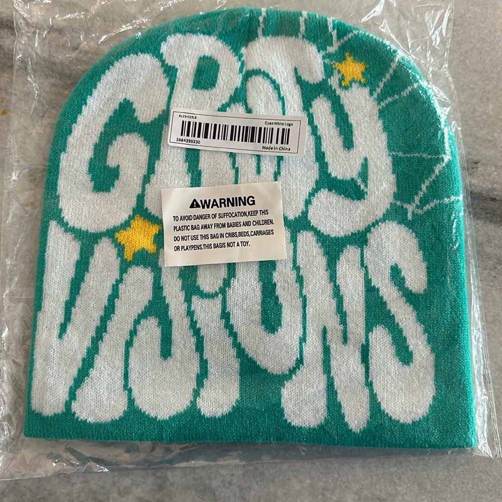 Brand new designer, beanie, turquoise in bag